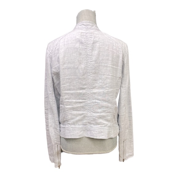 LOFT Pale Blue Linen
Asymmetric Zipper Moto
Jacket Women's L - Picture 6 of 15
